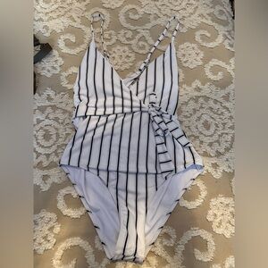 Cupshe Cream and Black Swimsuit